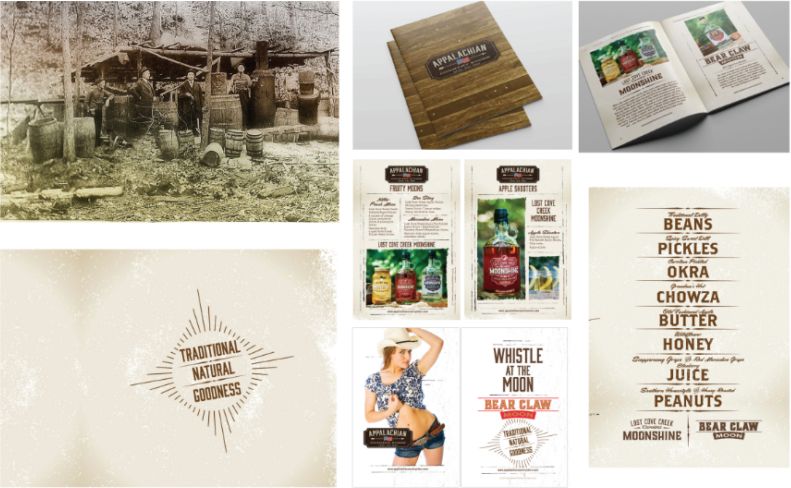 Lost Cove Creek moonshine brand materials