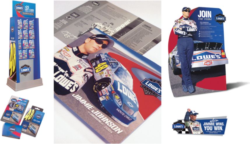Team Lowe's Racing retail displays